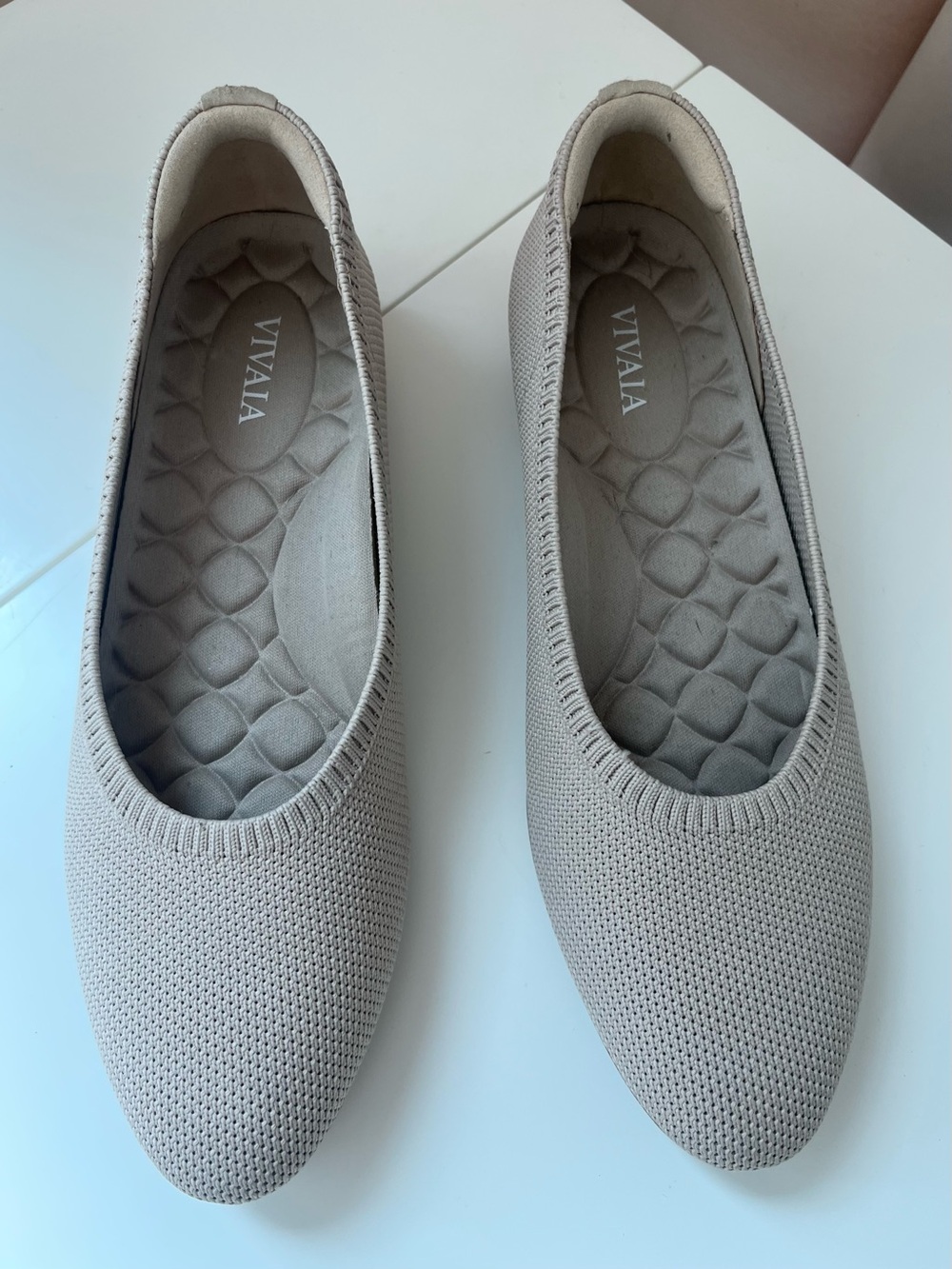 Vivaia nude almond toe flats